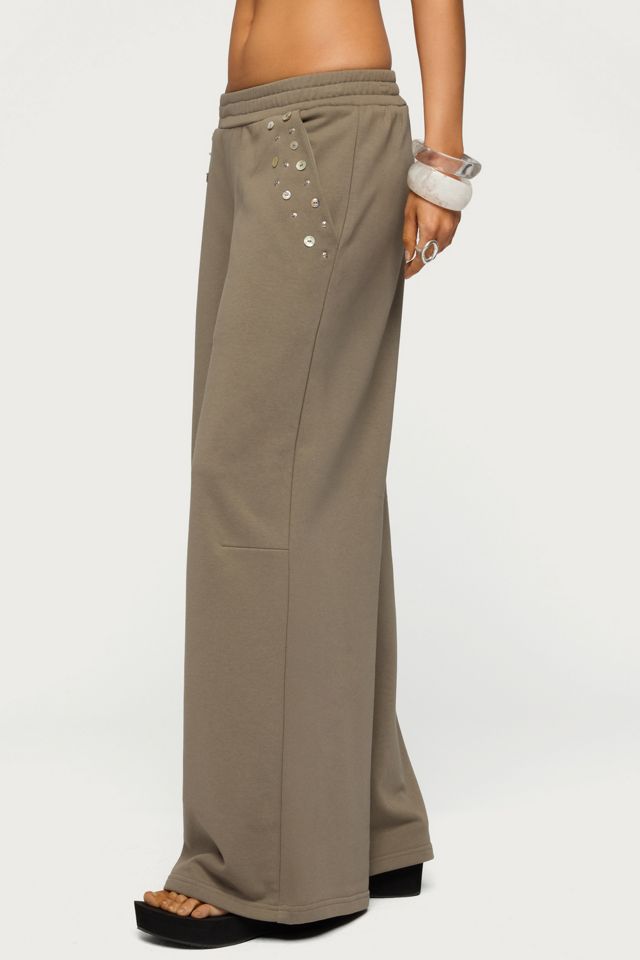Edikted Zania Iridescent Button Sweatpants #3