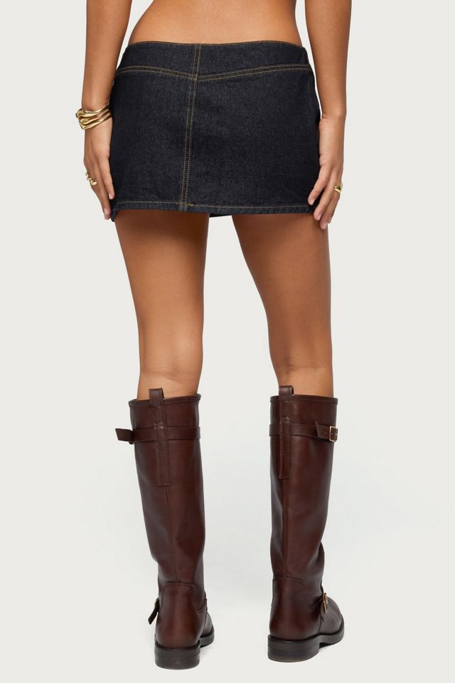 Edikted Leire No Waistband Denim Mini Skort #3