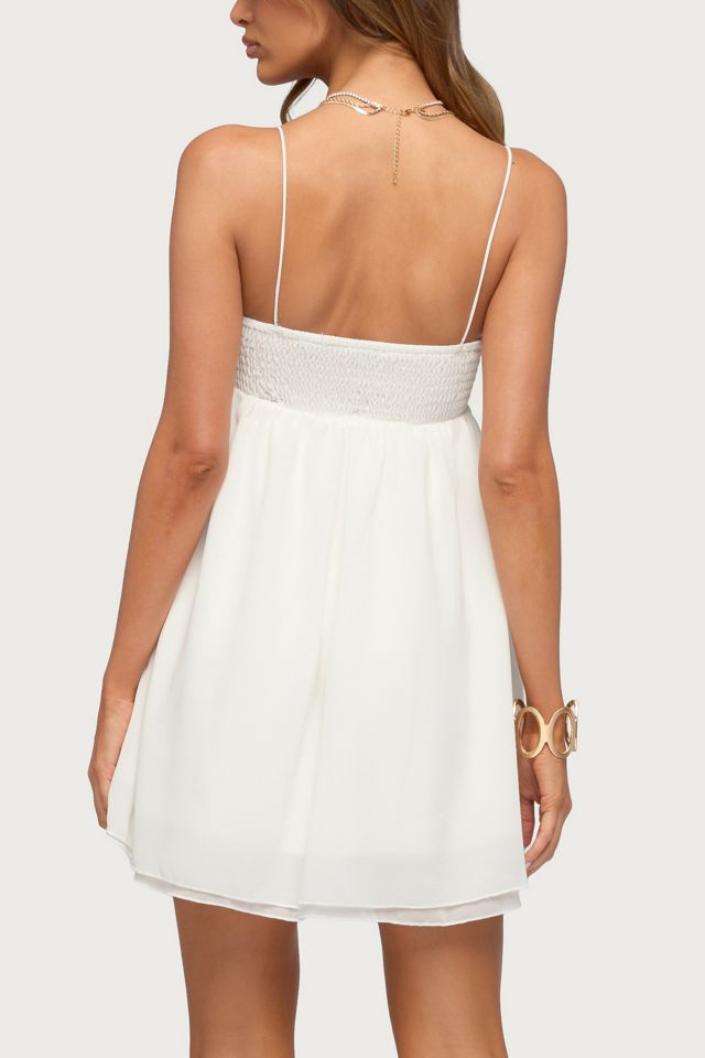 babydoll ivory chiffon halter mini dress Worldwide Halter Mini Dress Cream main image 0