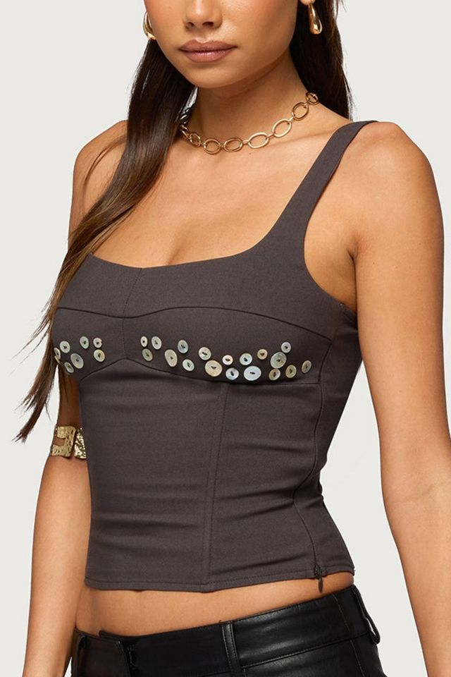 Edikted Libbie Iridescent Button Corset #2