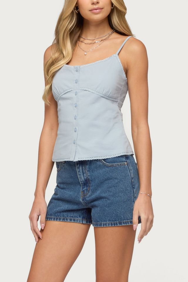 Edikted Milena High Rise Denim Shorts #1