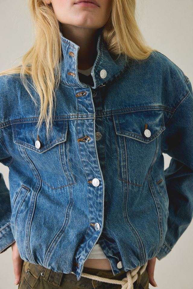 Steve Madden Allyson Funnel Neck Denim Jacket #2
