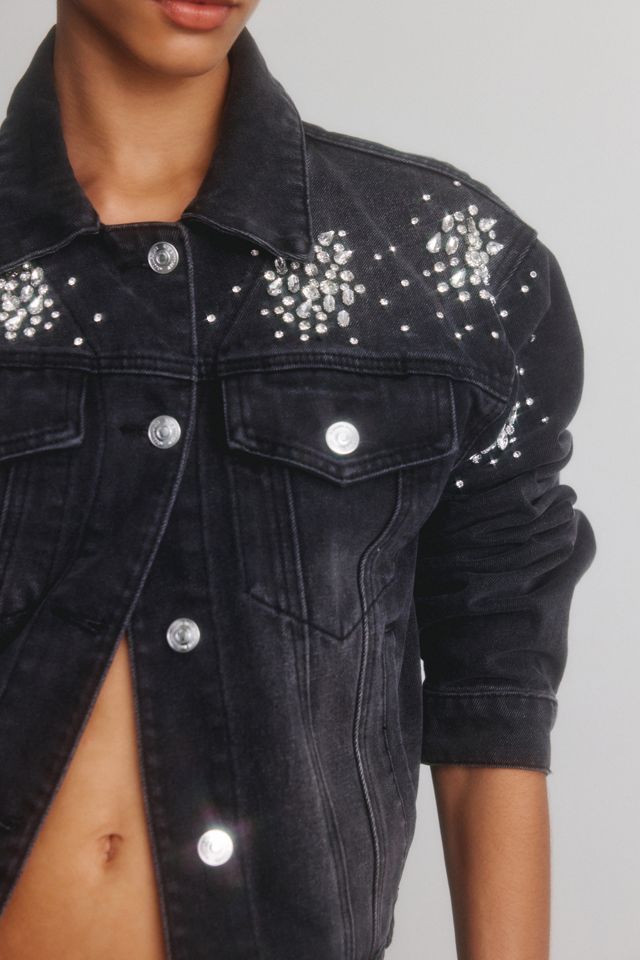 Steve Madden Clarke Rhinestone Embellished Denim Jacket #2