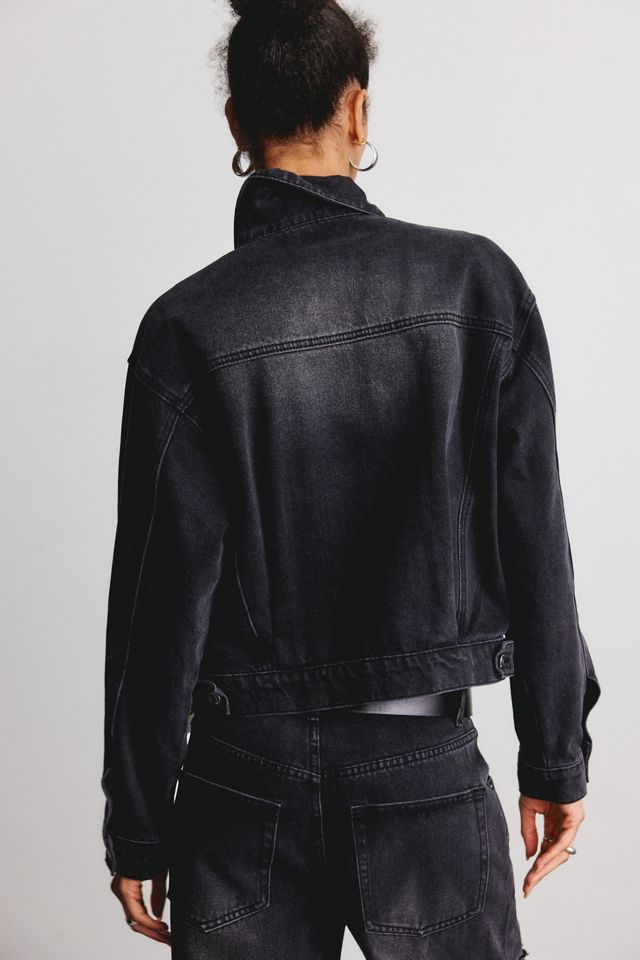 Steve Madden Clarke Rhinestone Embellished Denim Jacket #3