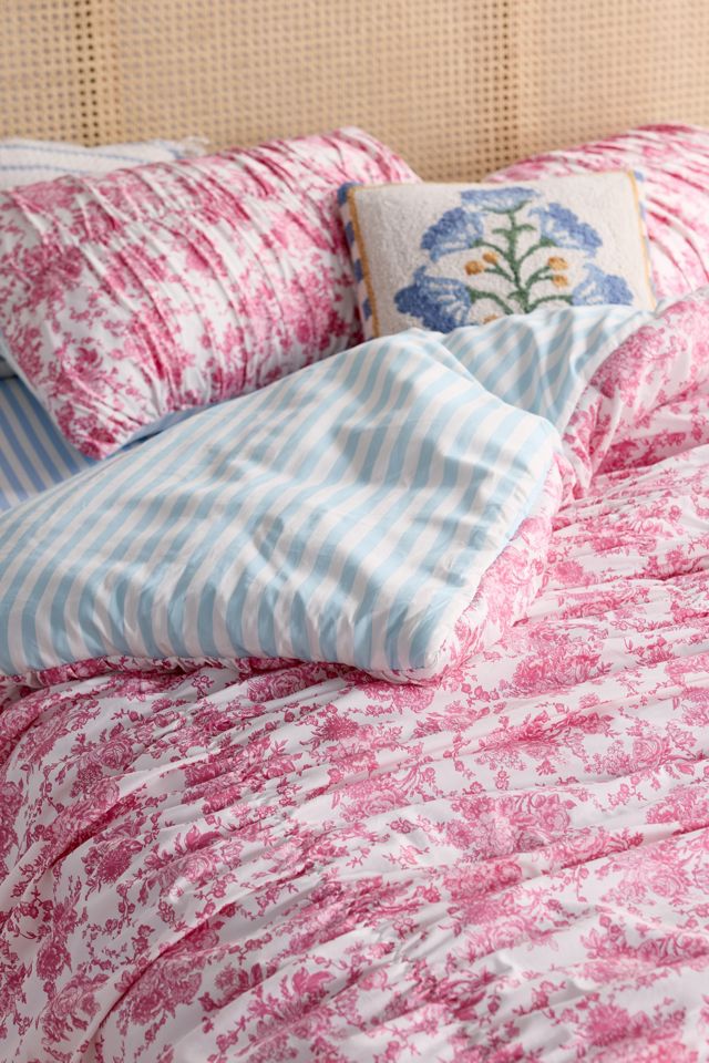 Fancy Toile & Striped Reversible Comforter Set #2