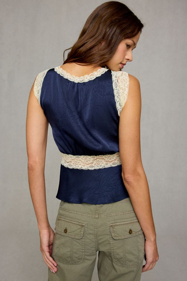Steve Madden Ellinor Lace Trim Satin Cami #1