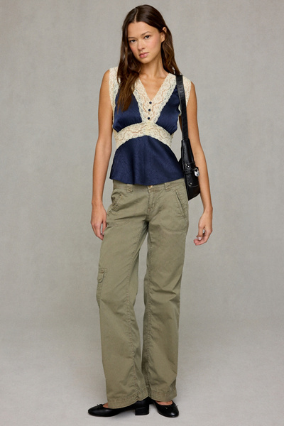 Steve Madden Ellinor Lace Trim Satin Cami