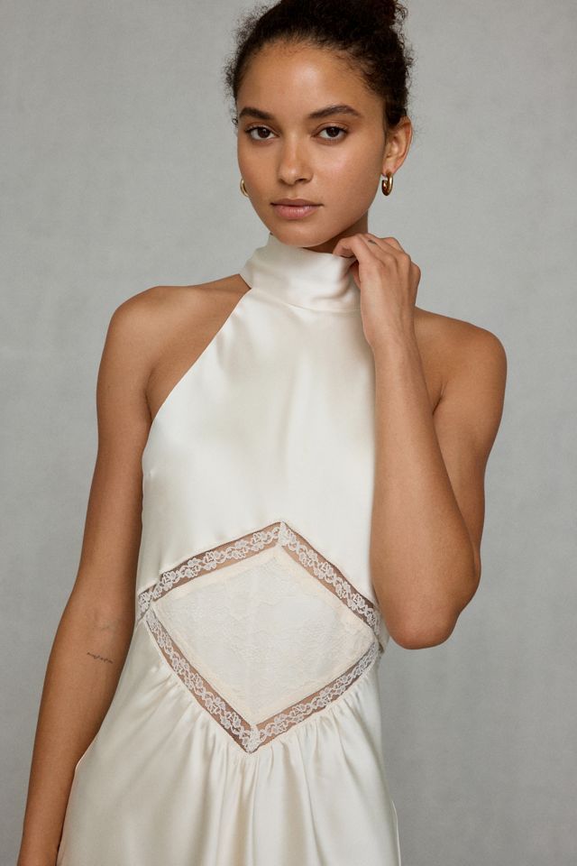 Steve Madden Emmalie High Neck Satin Maxi Dress #1