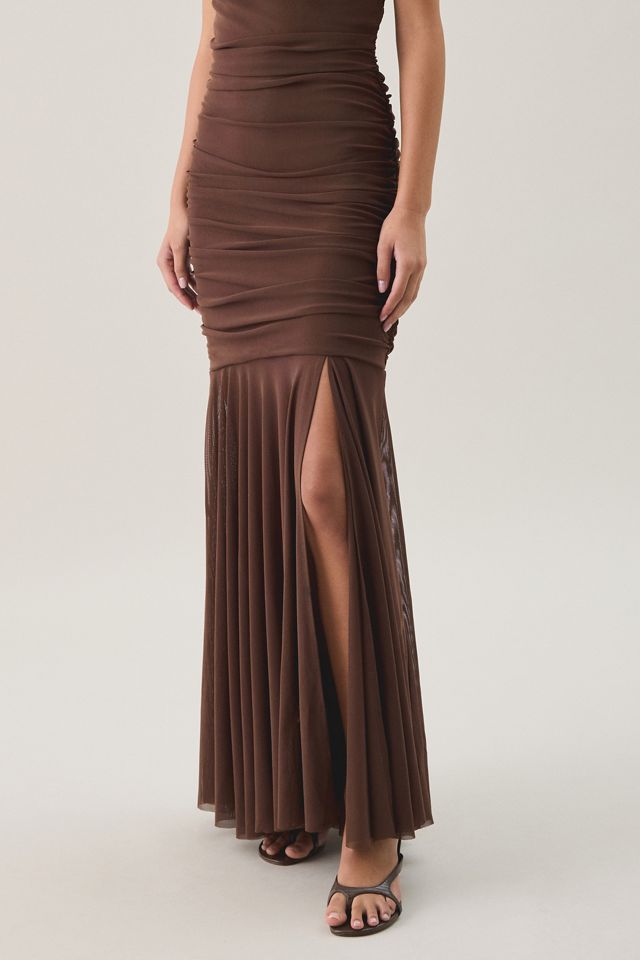 Steve Madden Evera Gathered Mesh Halter Neck Maxi Dress #3