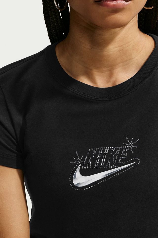 Nike Sportswear Chill Knit Rhinestone Graphic Slim Cropped Tee #1