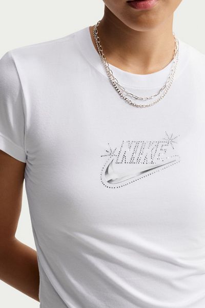 Nike Sportswear Chill Knit Rhinestone Graphic Slim Cropped Tee
