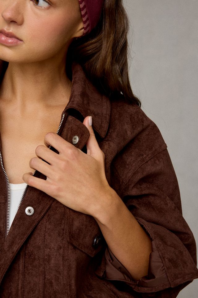 Steve Madden Henson Oversized Faux Suede Jacket #3