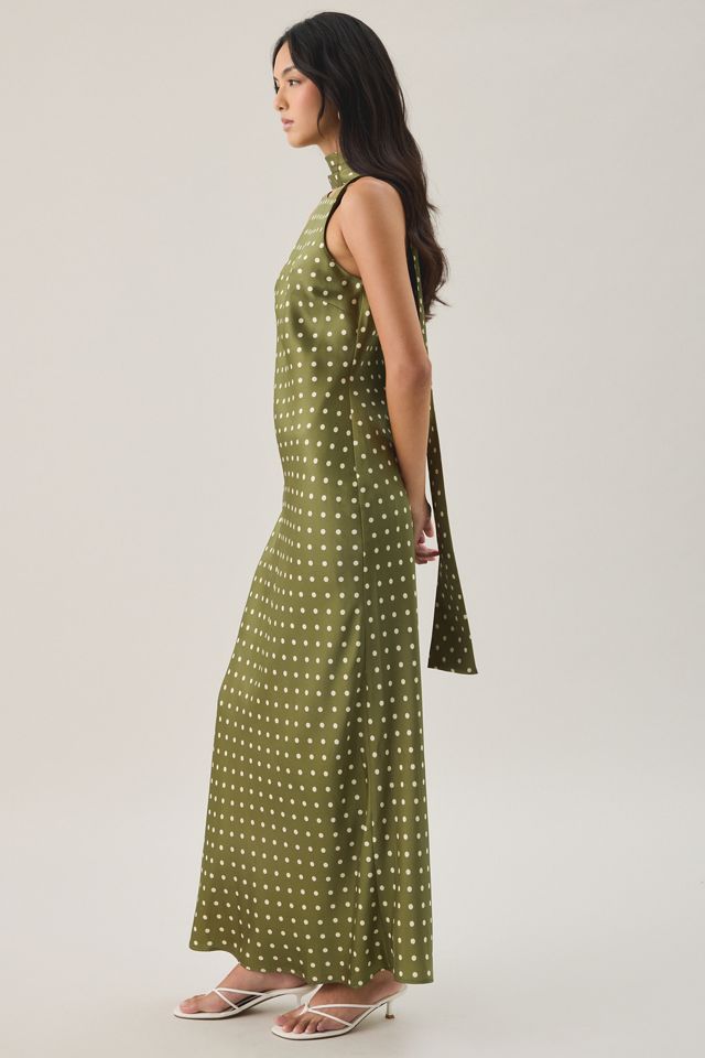 Steve Madden Jaiden Scarf Detail Satin Maxi Dress #3