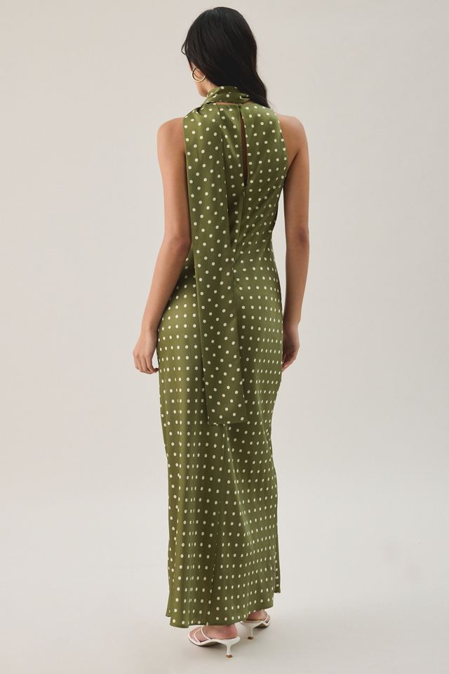 Steve Madden Jaiden Scarf Detail Satin Maxi Dress #4