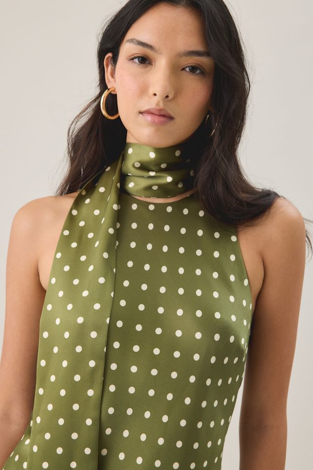 Steve Madden Jaiden Scarf Detail Satin Maxi Dress #1