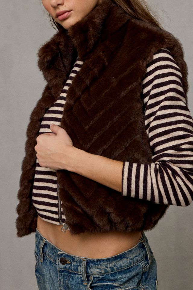 Steve Madden Luxie Funnel Neck Faux Fur Vest #2