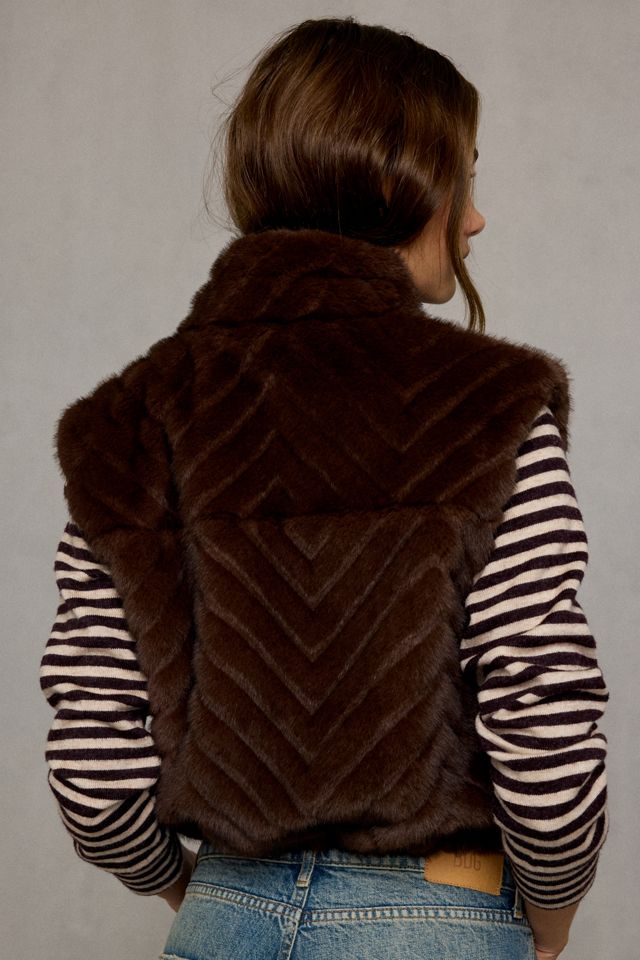 Steve Madden Luxie Funnel Neck Faux Fur Vest #4