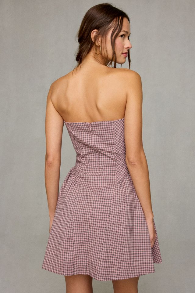 Steve Madden Paulina Plaid Drop Waist Mini Dress #1