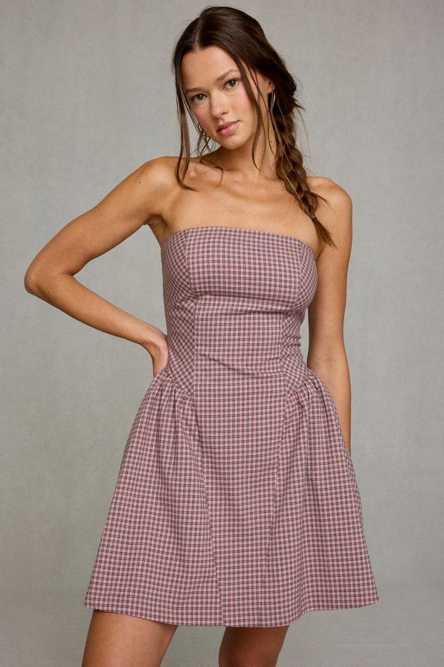 Steve Madden Paulina Plaid Drop Waist Mini Dress #2