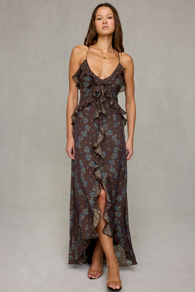 Steve Madden Roselyn Cascading Ruffle High-Low Maxi Dress