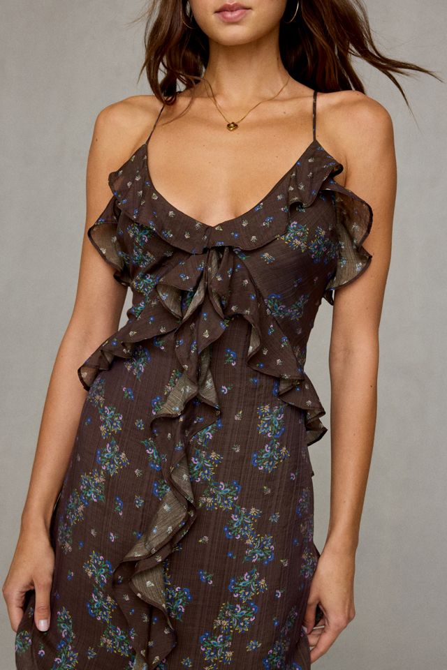 Steve Madden Roselyn Cascading Ruffle High-Low Maxi Dress #2