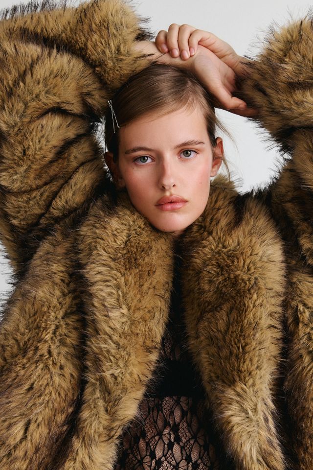 Steve Madden Roe Shawl Collar Faux Fur Coat #2