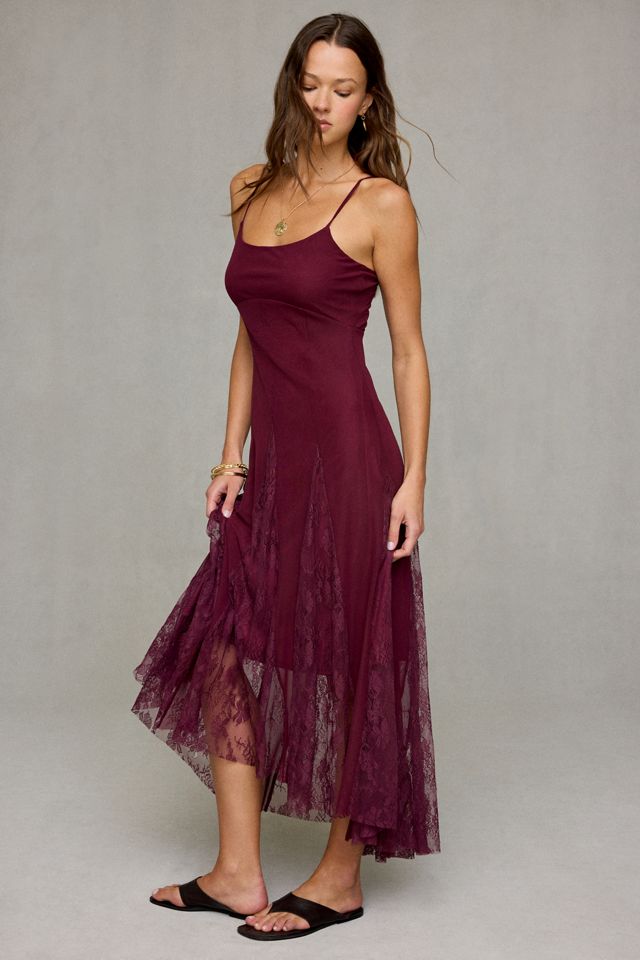 Steve Madden Vita Lace Godet Hanky Hem Midi Dress #2