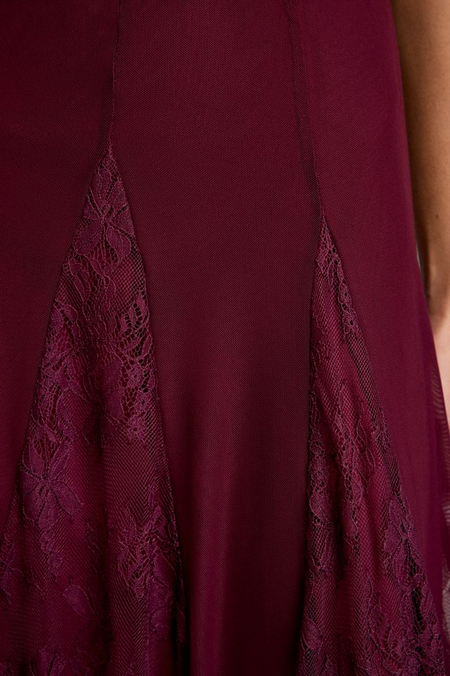 Steve Madden Vita Lace Godet Hanky Hem Midi Dress #3