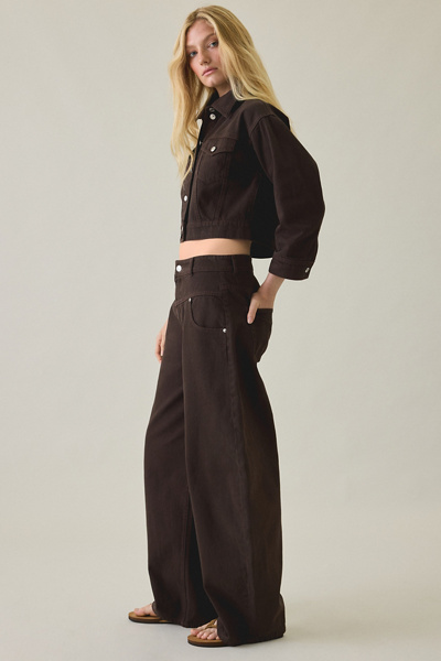 Steve Madden Tribeca Espresso High-Rise Barrel Jeans