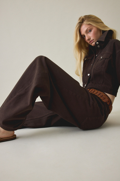 Steve Madden Tribeca Espresso High-Rise Barrel Jeans
