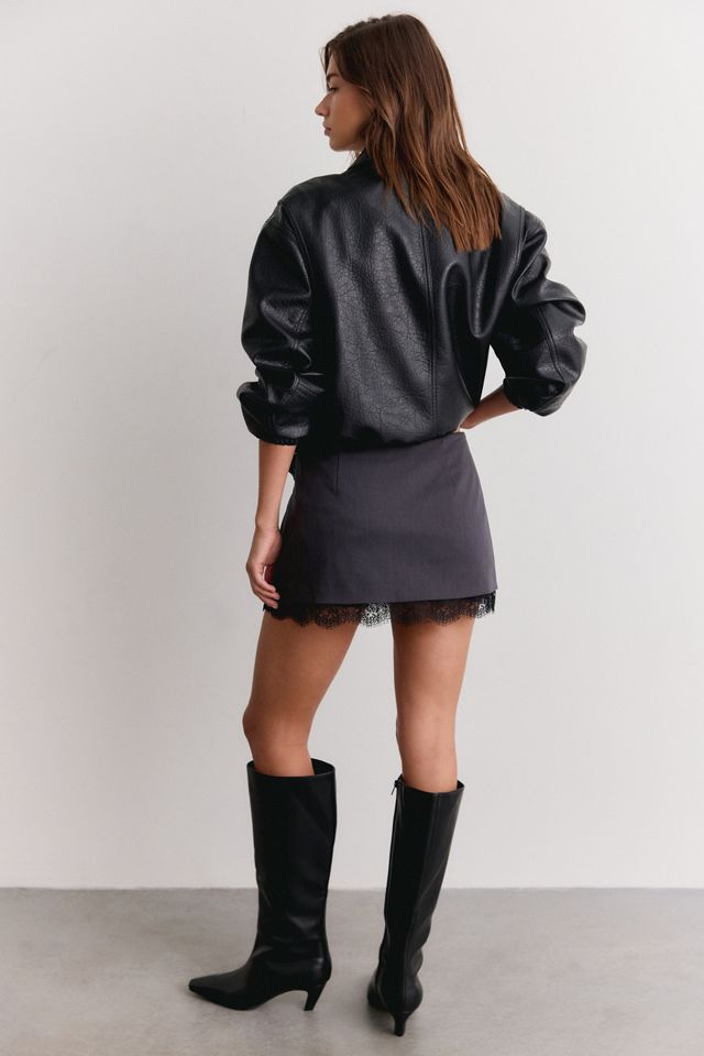 Steve Madden Tiffanie Lace Trim Mini Skirt #4