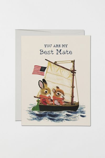 Red Cap Best Mate Greeting Card
