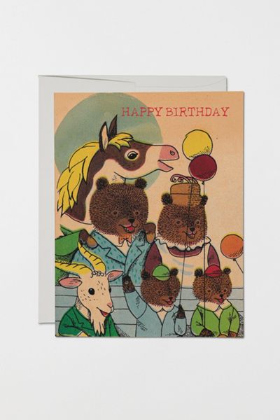 Red Cap Birthday Gang Greeting Card