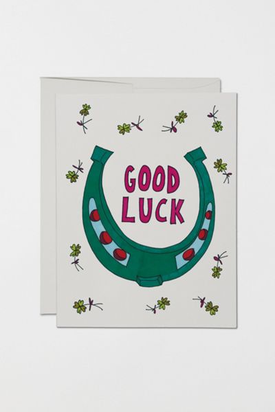 Red Cap Good Luck Clover Greeting Card
