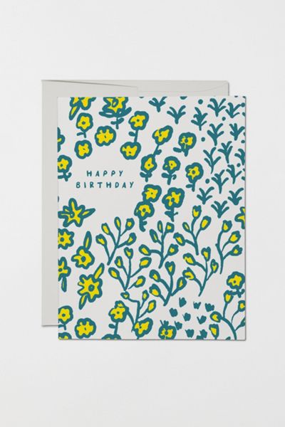 Red Cap Wildflowers Greeting Card