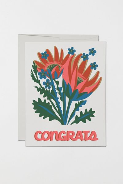 Red Cap Utah Flower Congrats Greeting Card
