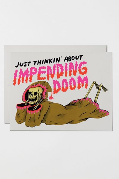 Red Cap Impending Doom Greeting Card