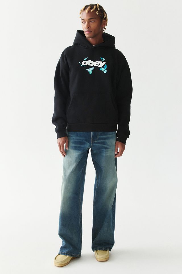 OBEY Doves Graphic Heavyweight Hoodie Sweatshirt #1
