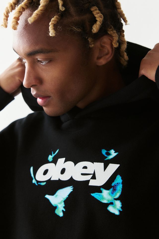 OBEY Doves Graphic Heavyweight Hoodie Sweatshirt #2