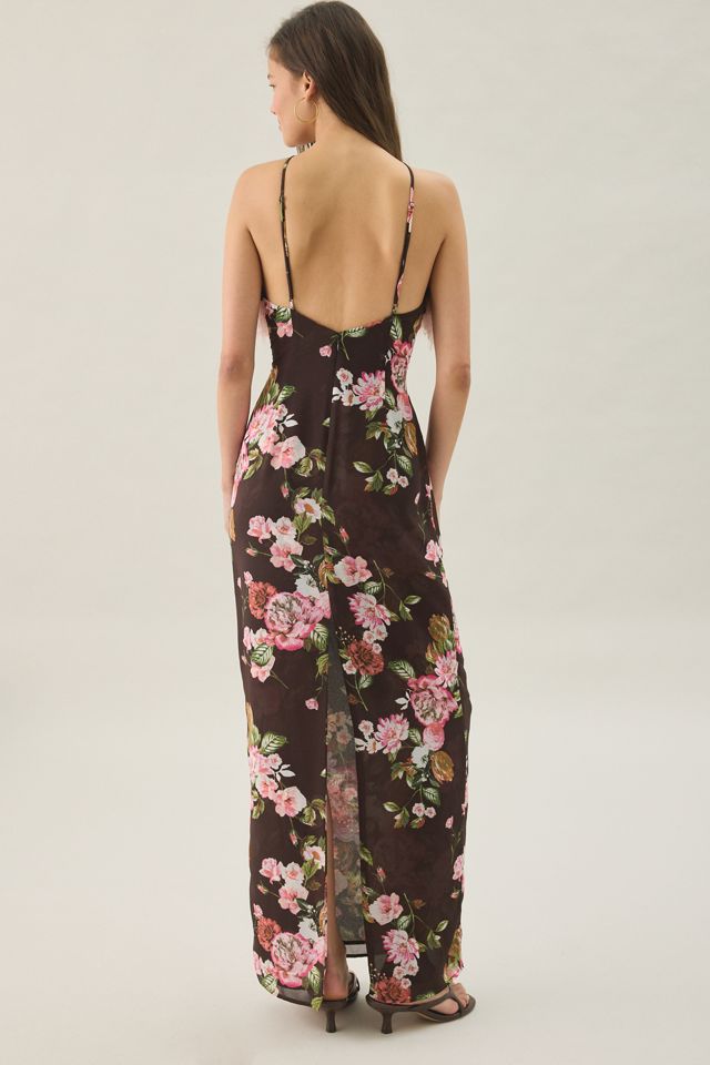 AFRM Jeffries Faux Fur Trim High Neck Maxi Dress #2