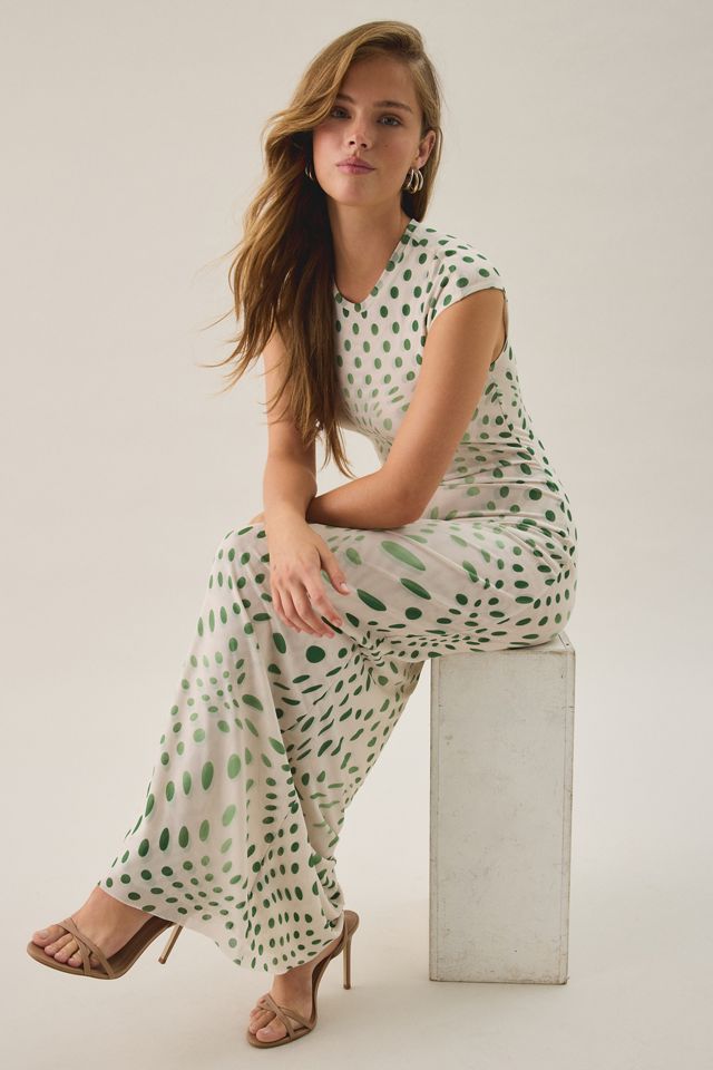 AFRM Mylo Crew Neck Short Sleeve Mesh Maxi Dress #2
