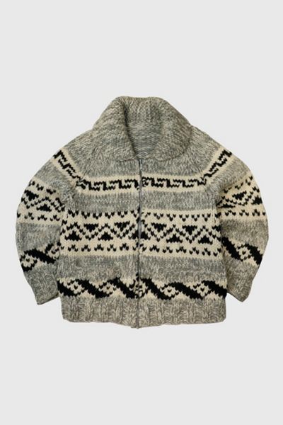 Vintage Hand Knit Zip Sweater 02