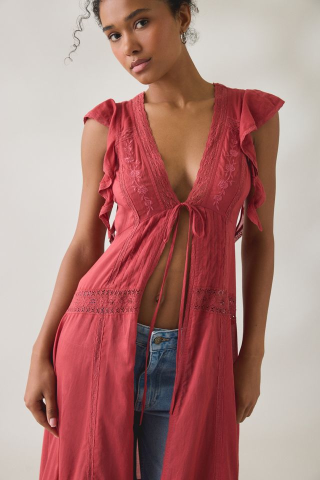 Kimchi Blue Forever In Your Arms Lace Trim Flyaway Maxi Top #1