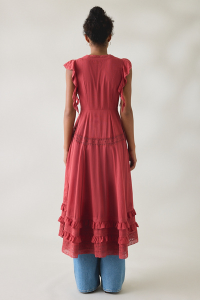 Kimchi Blue Forever Your Arms Lace Trim Flyaway Maxi Top