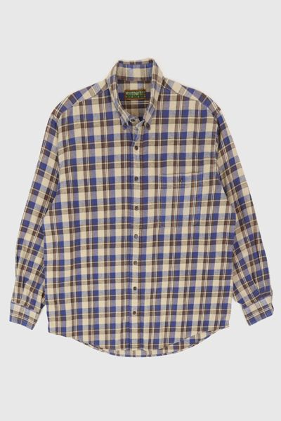 Vintage Blue Plaid Button Down Shirt