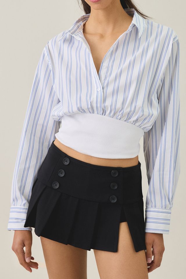 BDG In The Mix Cropped Button-Down Shirt #4