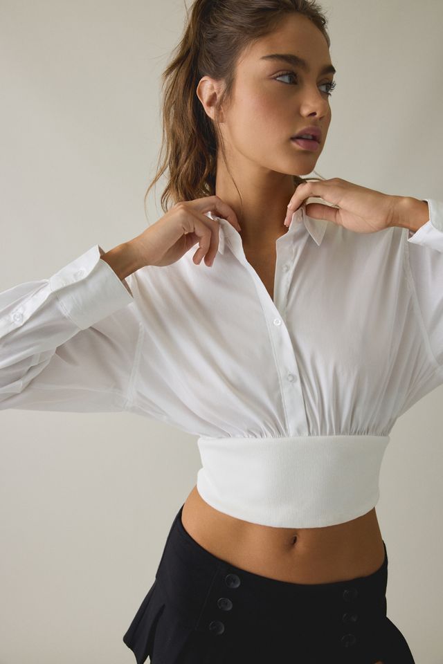 BDG In The Mix Cropped Button-Down Shirt #3