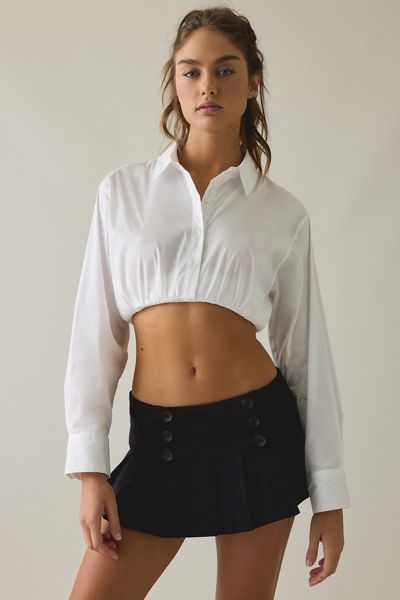 BDG In The Mix Cropped Button-Down Shirt