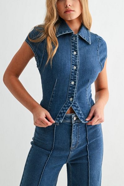 Jemina Denim The Seam Fitted Denim Shirt