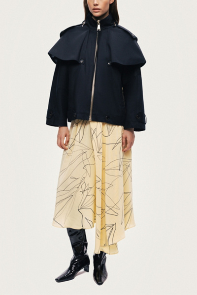 Nocturne Hooded Cropped Trench Jacket